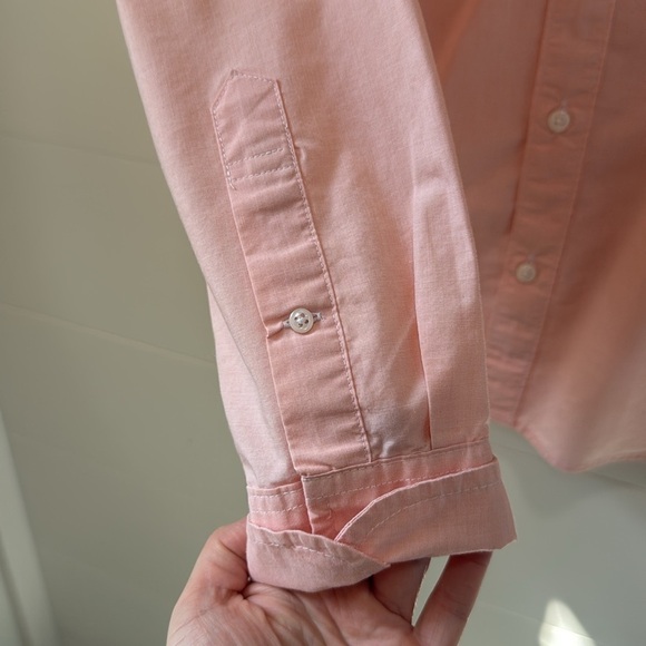 J. Crew Secret Wash Warm Pink Cotton Poplin Button Down Dress Shirt Size Large - Picture 4 of 10